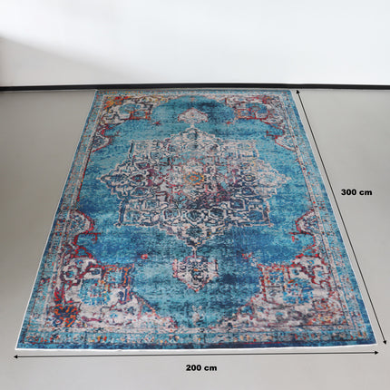 Vloerkleed vintage 200x300cm blauw perzisch oosters tapijt