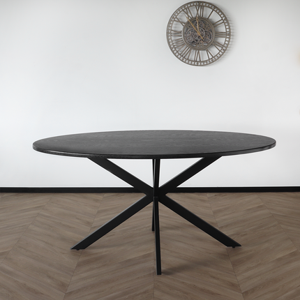 Eettafel ovaal 160cm Rato zwart ovale tafel