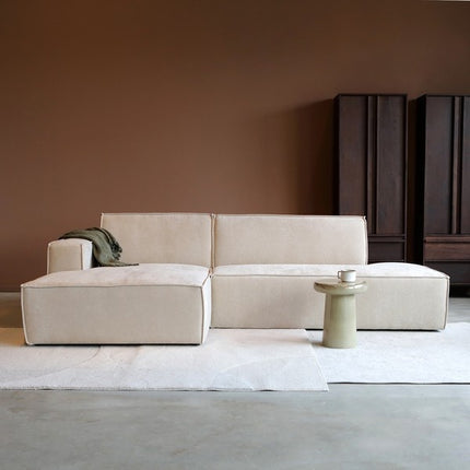 Hoekbank Enzo beige polyester 280cm links
