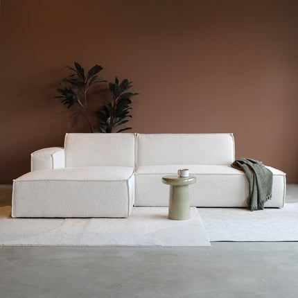 Hoekbank Enzo naturel polyester 280cm links