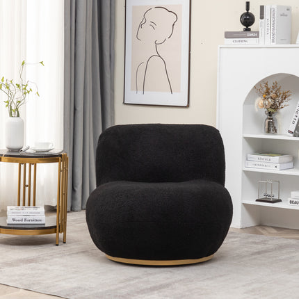 Draai fauteuil Lara teddy zwart draaibare fauteuil