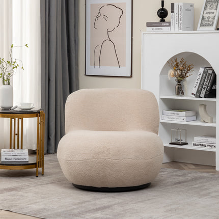 Draai fauteuil Lara teddy zand draaibare fauteuil