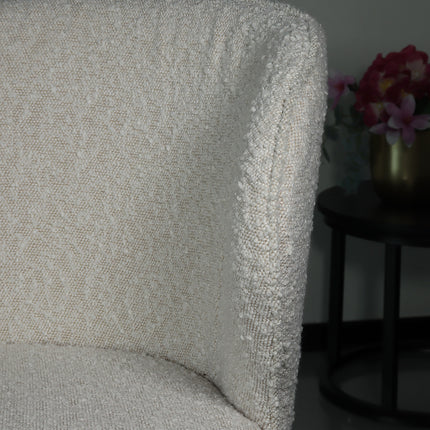Eetkamerstoel wit boucle Coco