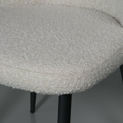 Eetkamerstoel wit boucle Coco