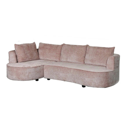 Hoekbank Lando rond taupe chenille 270cm links