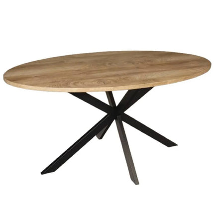 Eettafel Rato ovaal 160cm lichtbruin MDF