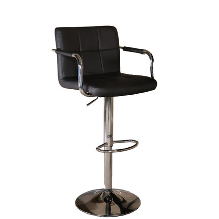 Barkruk Anel met armleuning zwart kunstleder