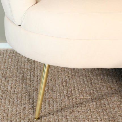 Zitbank creme velvet 135cm Belle