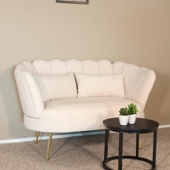 Zitbank creme velvet 135cm Belle