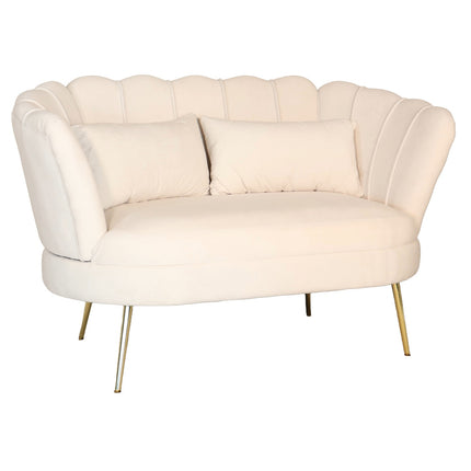 Zitbank creme velvet 135cm Belle