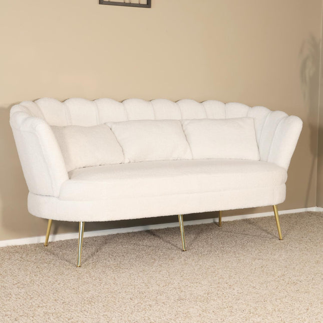 Zitbank wit teddy 180cm Belle