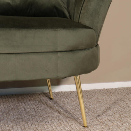 Zitbank donkergroen velvet 135cm Belle