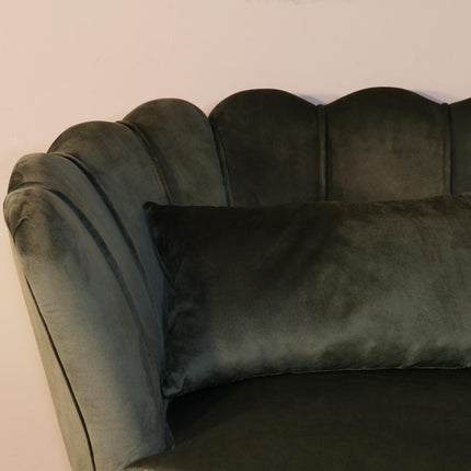 Zitbank donkergroen velvet 135cm Belle