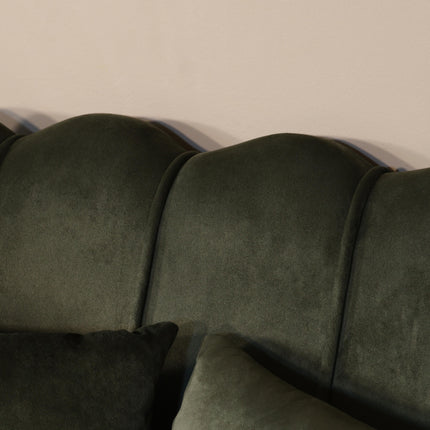 Zitbank donkergroen velvet 135cm Belle