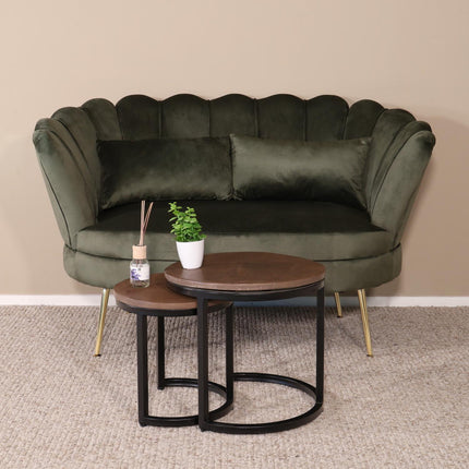 Zitbank donkergroen velvet 135cm Belle