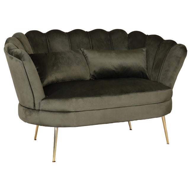 Zitbank donkergroen velvet 135cm Belle