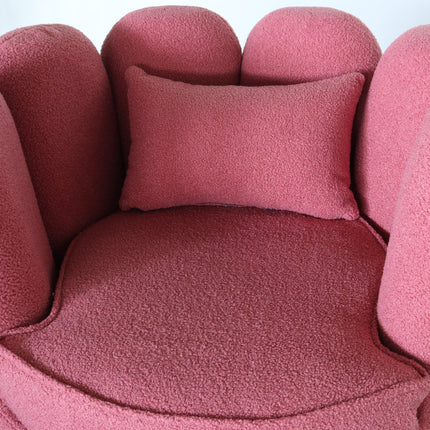 Fauteuil Daphne teddy oud roze draaibare fauteuil