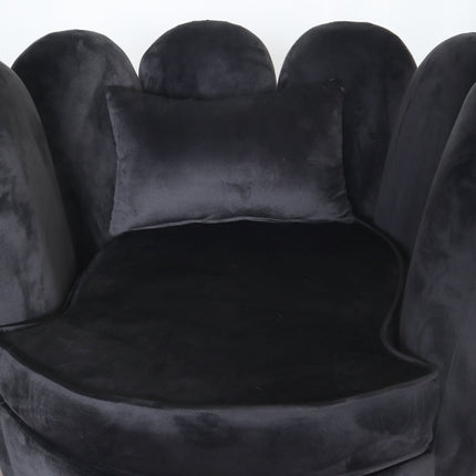 Fauteuil Daphne velvet zwart draaibare fauteuil