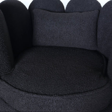 Fauteuil Daphne teddy zwart draaibare fauteuil