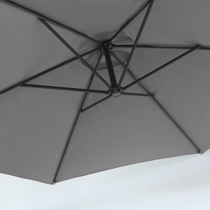 Zweefparasol staal donkergrijs parasol diameter 300cm