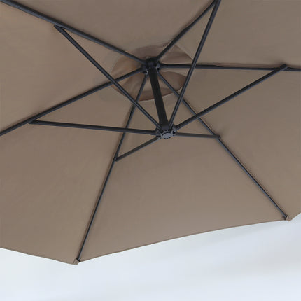 Zweefparasol staal taupe parasol diameter 300cm